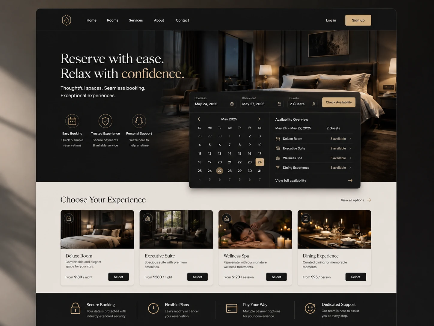 Booking & Reservation Website website example