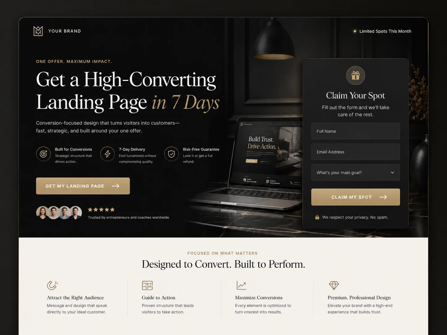 Conversion Landing Page website example