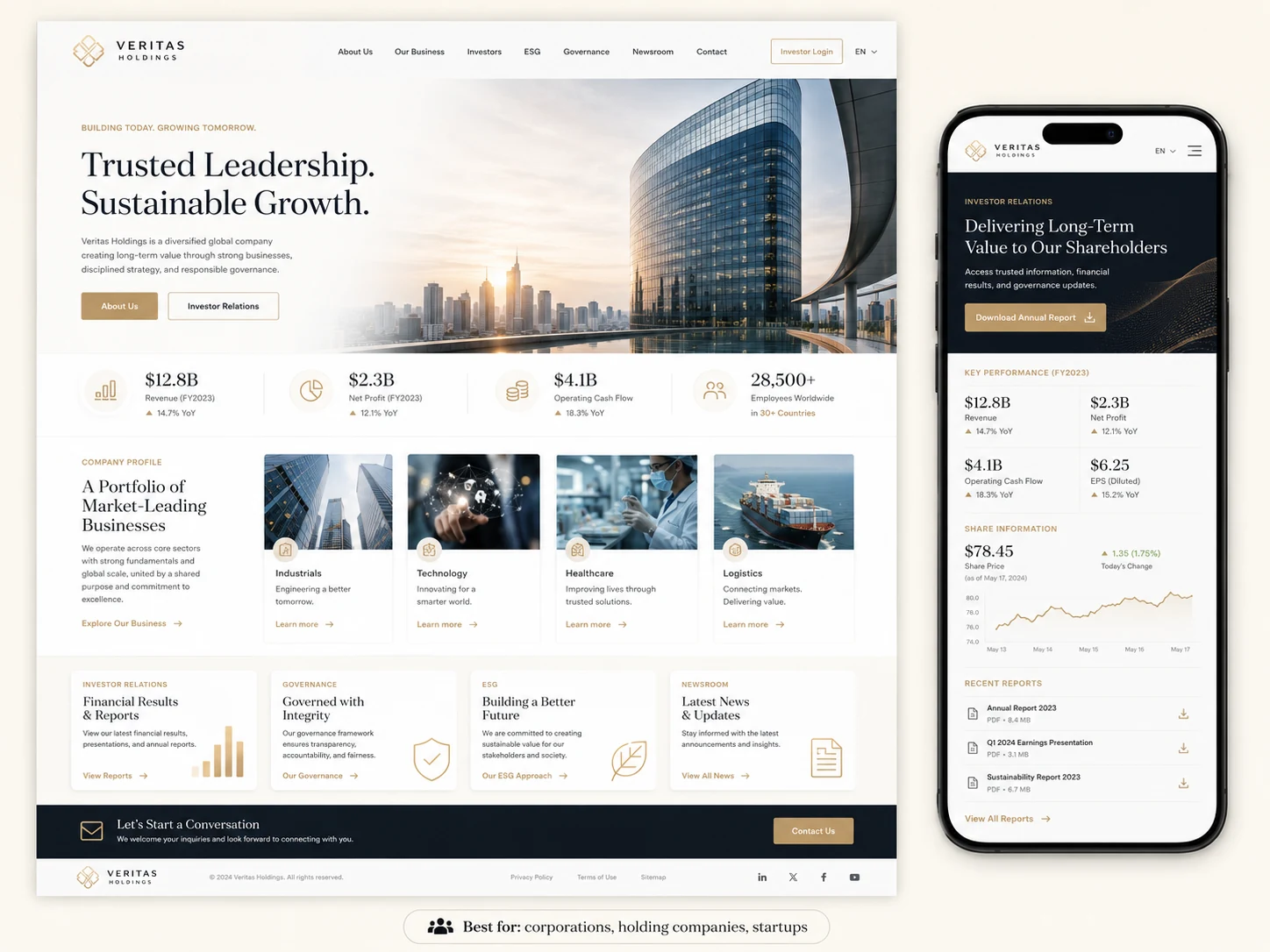 Corporate / Investor Website website example