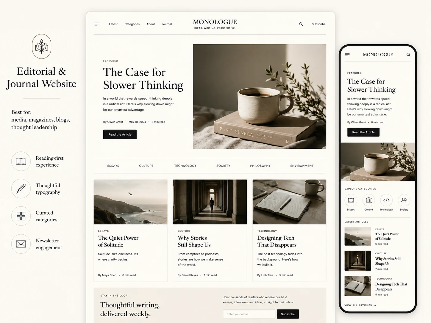 Editorial & Journal Website website example