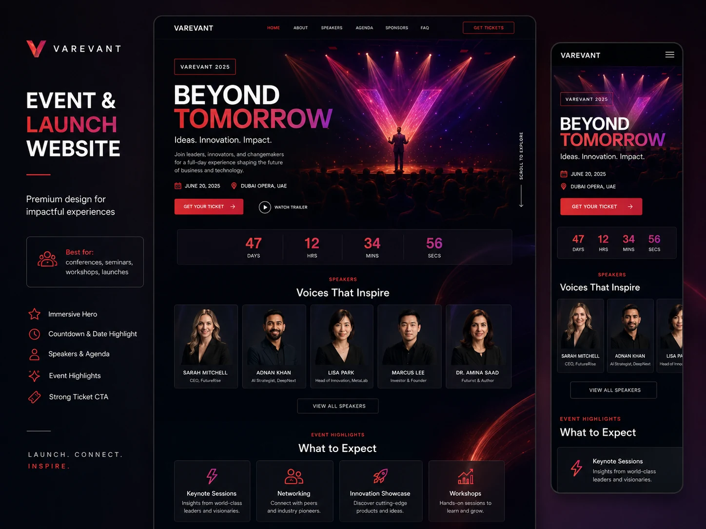 Event & Launch Website website example