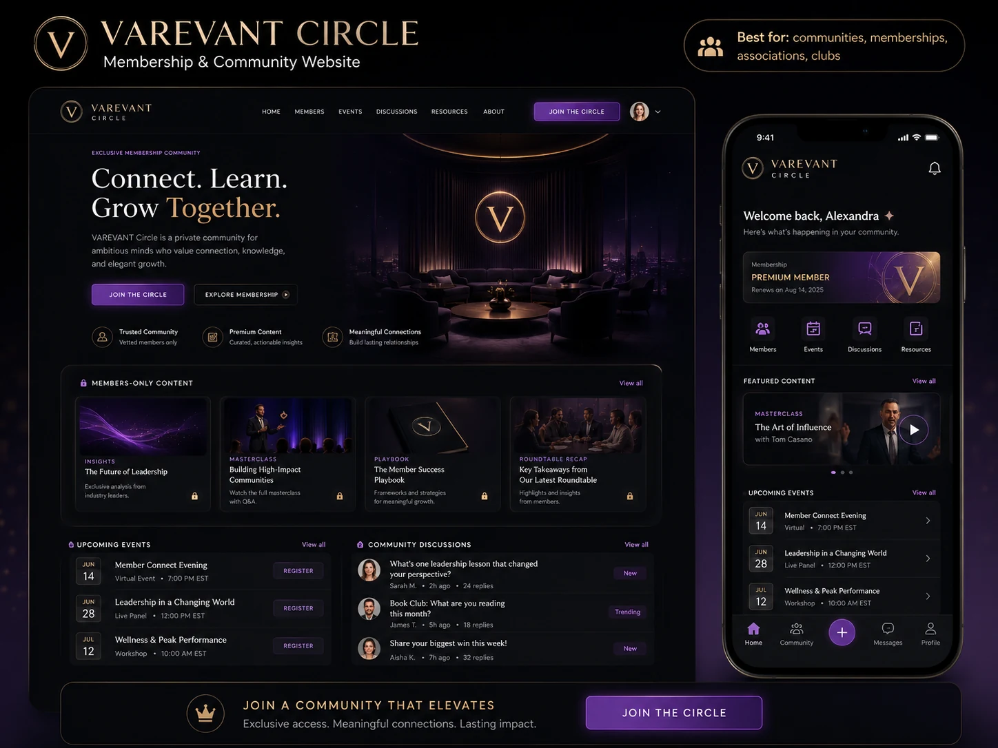 Membership & Community Website website example