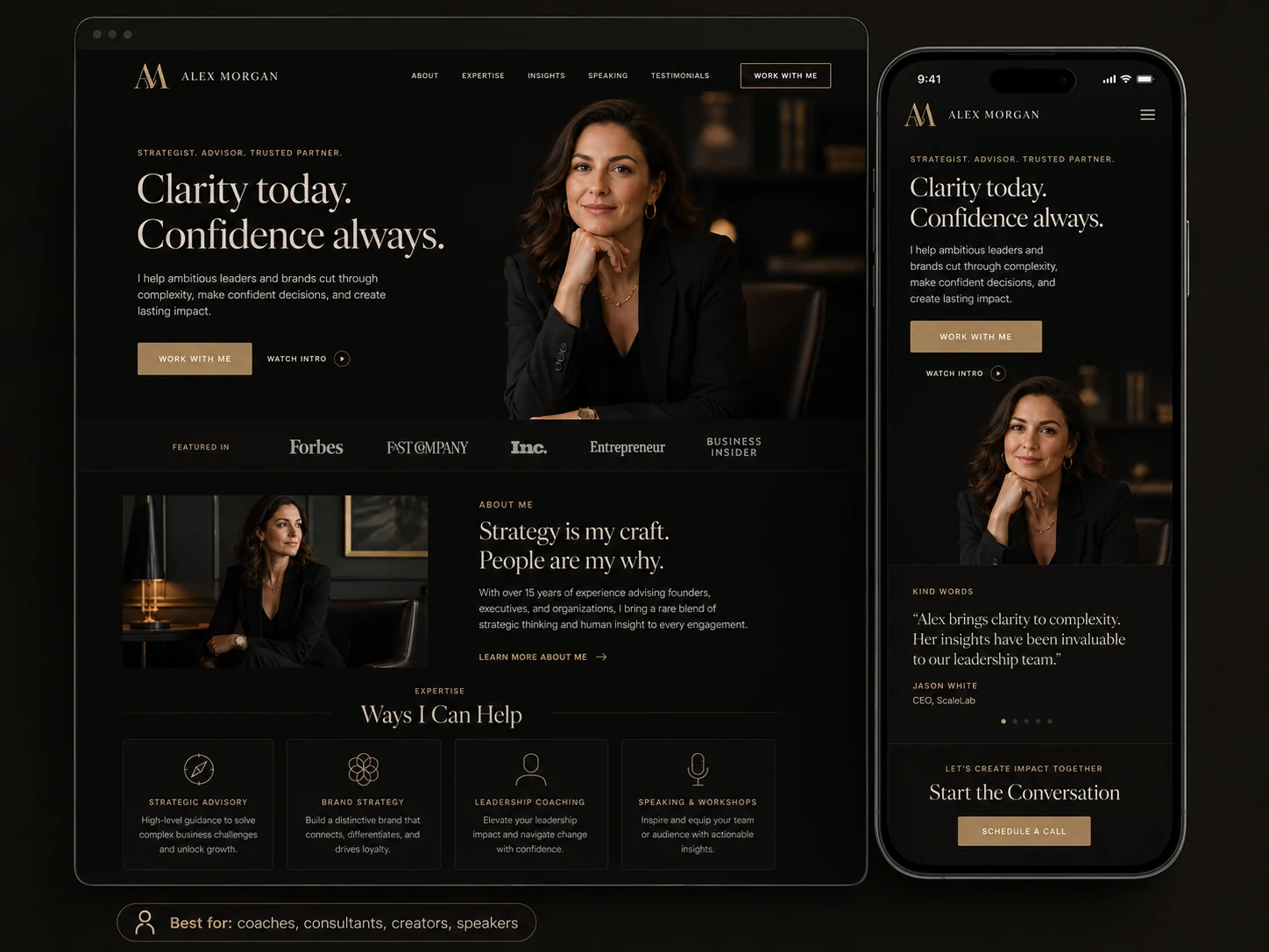 Personal Brand Website website example