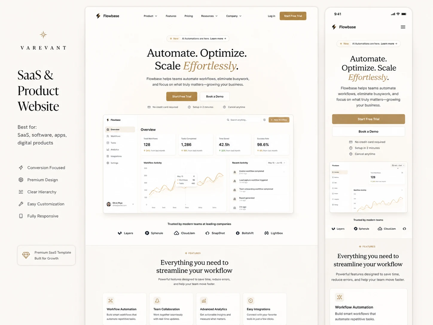 SaaS & Product Website website example